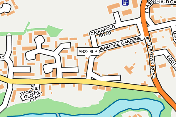 AB22 8LP map - OS OpenMap – Local (Ordnance Survey)