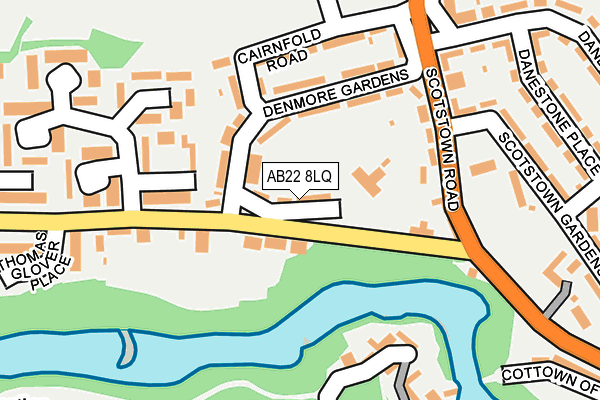 AB22 8LQ map - OS OpenMap – Local (Ordnance Survey)