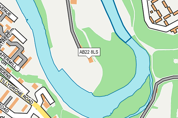 AB22 8LS map - OS OpenMap – Local (Ordnance Survey)