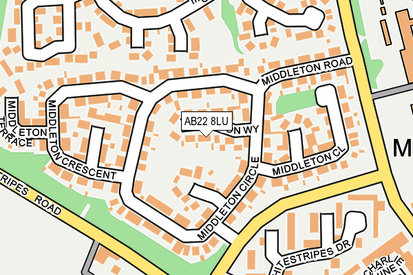 AB22 8LU map - OS OpenMap – Local (Ordnance Survey)