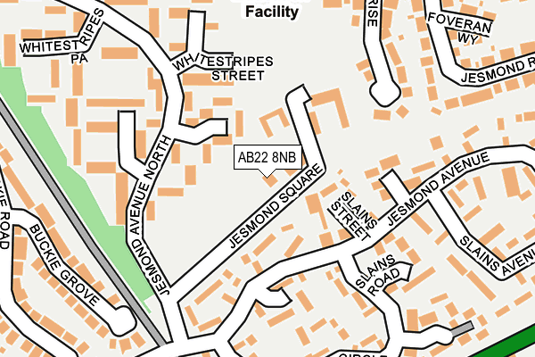 AB22 8NB map - OS OpenMap – Local (Ordnance Survey)