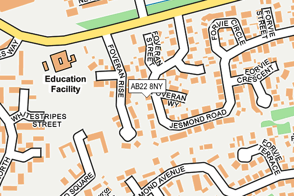 AB22 8NY map - OS OpenMap – Local (Ordnance Survey)