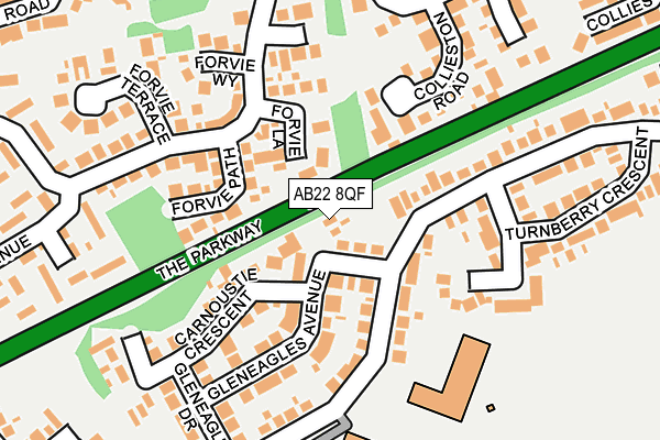 AB22 8QF map - OS OpenMap – Local (Ordnance Survey)