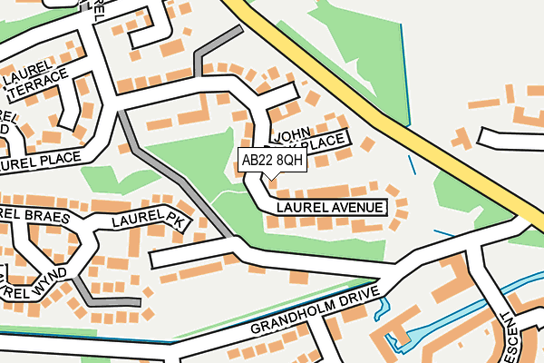 AB22 8QH map - OS OpenMap – Local (Ordnance Survey)