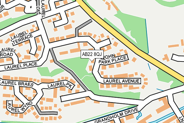AB22 8QJ map - OS OpenMap – Local (Ordnance Survey)