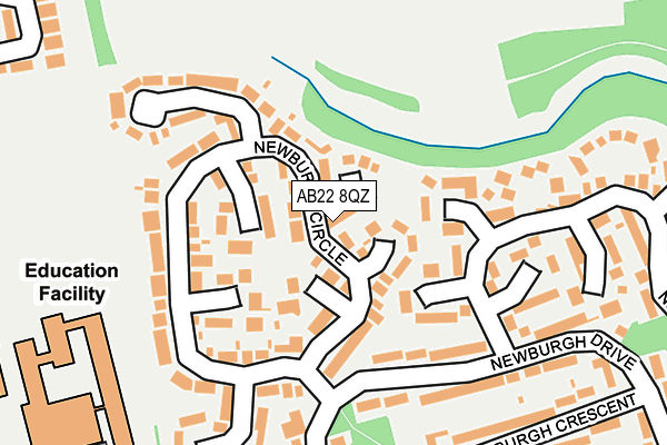 AB22 8QZ map - OS OpenMap – Local (Ordnance Survey)