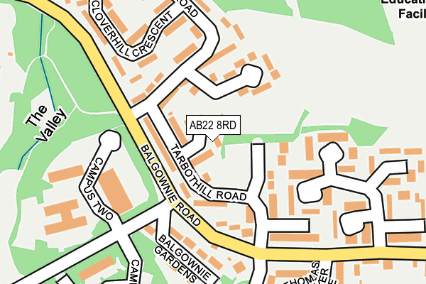 AB22 8RD map - OS OpenMap – Local (Ordnance Survey)