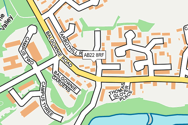 AB22 8RF map - OS OpenMap – Local (Ordnance Survey)