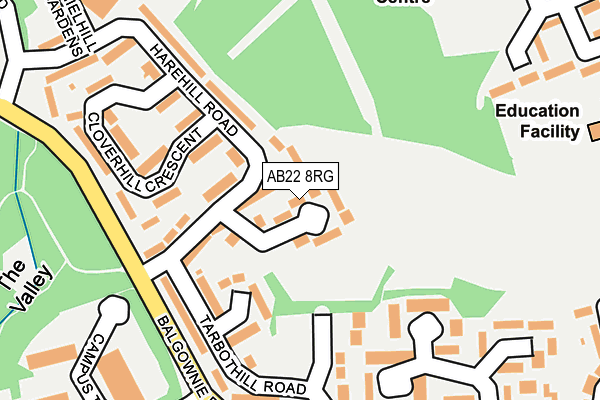AB22 8RG map - OS OpenMap – Local (Ordnance Survey)