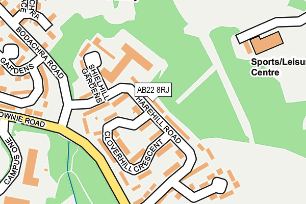 AB22 8RJ map - OS OpenMap – Local (Ordnance Survey)