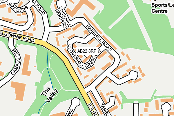AB22 8RP map - OS OpenMap – Local (Ordnance Survey)
