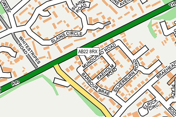 AB22 8RX map - OS OpenMap – Local (Ordnance Survey)