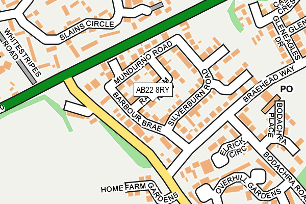 AB22 8RY map - OS OpenMap – Local (Ordnance Survey)