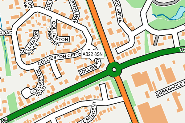 AB22 8SN map - OS OpenMap – Local (Ordnance Survey)