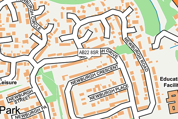 AB22 8SR map - OS OpenMap – Local (Ordnance Survey)