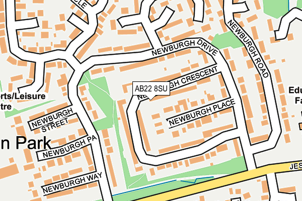 AB22 8SU map - OS OpenMap – Local (Ordnance Survey)