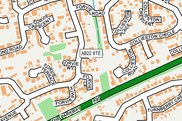 AB22 8TE map - OS OpenMap – Local (Ordnance Survey)