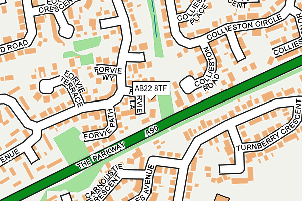 AB22 8TF map - OS OpenMap – Local (Ordnance Survey)