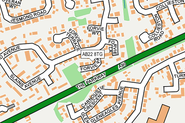 AB22 8TG map - OS OpenMap – Local (Ordnance Survey)