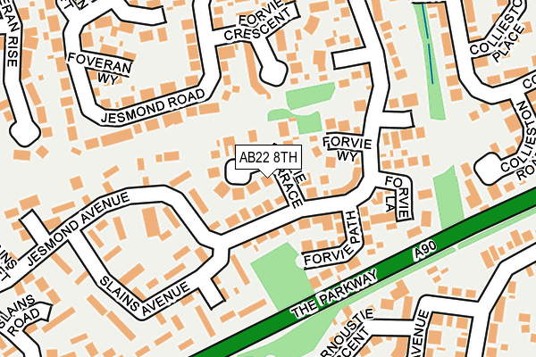 AB22 8TH map - OS OpenMap – Local (Ordnance Survey)