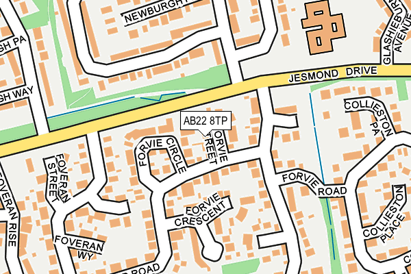 AB22 8TP map - OS OpenMap – Local (Ordnance Survey)