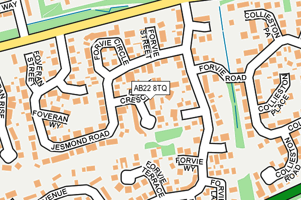 AB22 8TQ map - OS OpenMap – Local (Ordnance Survey)