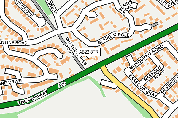 AB22 8TR map - OS OpenMap – Local (Ordnance Survey)