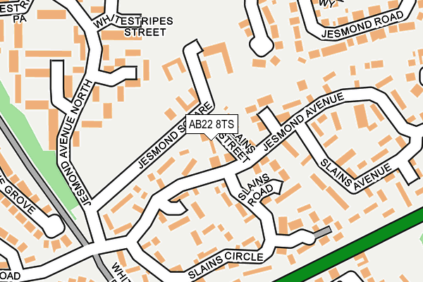 AB22 8TS map - OS OpenMap – Local (Ordnance Survey)