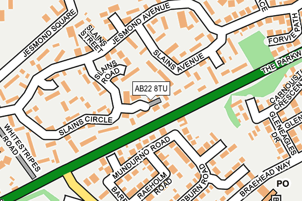 AB22 8TU map - OS OpenMap – Local (Ordnance Survey)