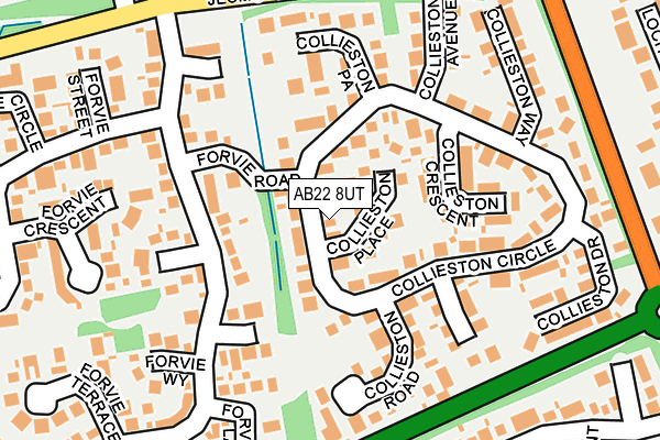 AB22 8UT map - OS OpenMap – Local (Ordnance Survey)