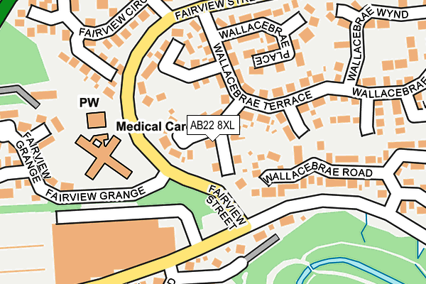 AB22 8XL map - OS OpenMap – Local (Ordnance Survey)