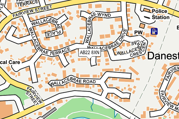 AB22 8XN map - OS OpenMap – Local (Ordnance Survey)