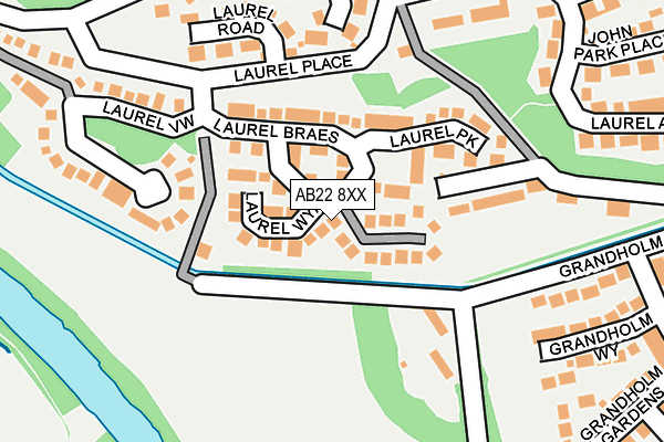 AB22 8XX map - OS OpenMap – Local (Ordnance Survey)