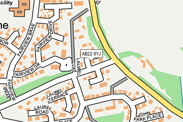 AB22 8YJ map - OS OpenMap – Local (Ordnance Survey)