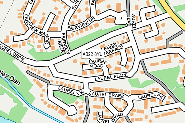 AB22 8YU map - OS OpenMap – Local (Ordnance Survey)