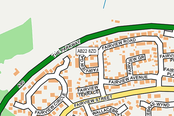 AB22 8ZD map - OS OpenMap – Local (Ordnance Survey)