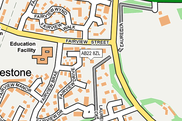 AB22 8ZL map - OS OpenMap – Local (Ordnance Survey)