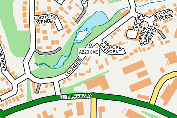 AB23 8AE map - OS OpenMap – Local (Ordnance Survey)