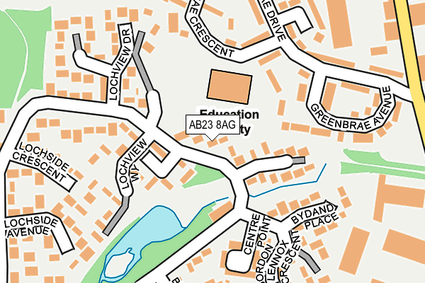 AB23 8AG map - OS OpenMap – Local (Ordnance Survey)