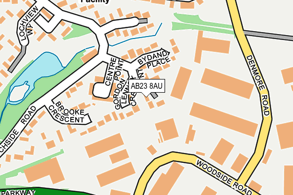 AB23 8AU map - OS OpenMap – Local (Ordnance Survey)