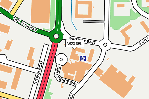 AB23 8BL map - OS OpenMap – Local (Ordnance Survey)