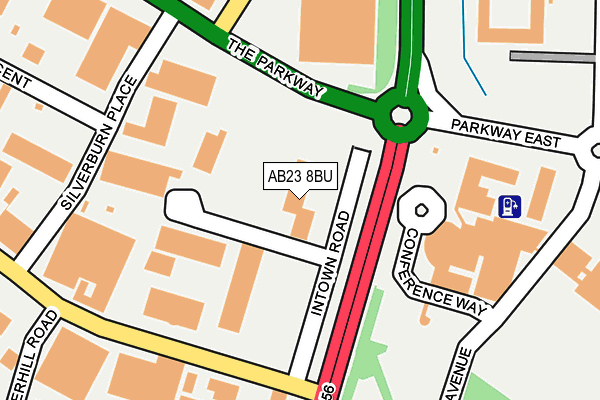 AB23 8BU map - OS OpenMap – Local (Ordnance Survey)