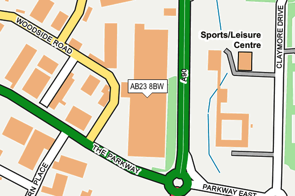 AB23 8BW map - OS OpenMap – Local (Ordnance Survey)