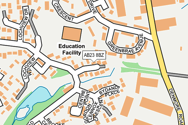 AB23 8BZ map - OS OpenMap – Local (Ordnance Survey)