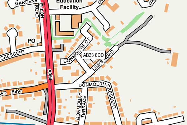 AB23 8DD map - OS OpenMap – Local (Ordnance Survey)