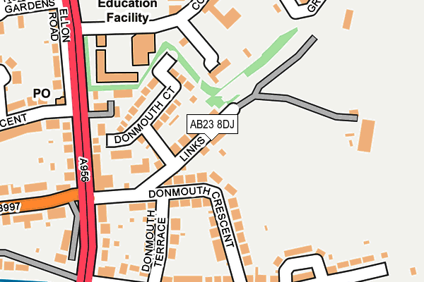AB23 8DJ map - OS OpenMap – Local (Ordnance Survey)