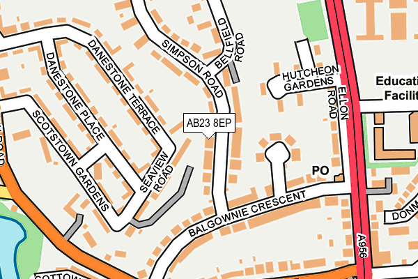 AB23 8EP map - OS OpenMap – Local (Ordnance Survey)