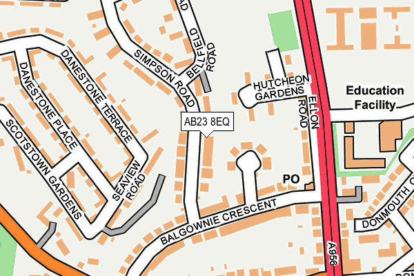AB23 8EQ map - OS OpenMap – Local (Ordnance Survey)