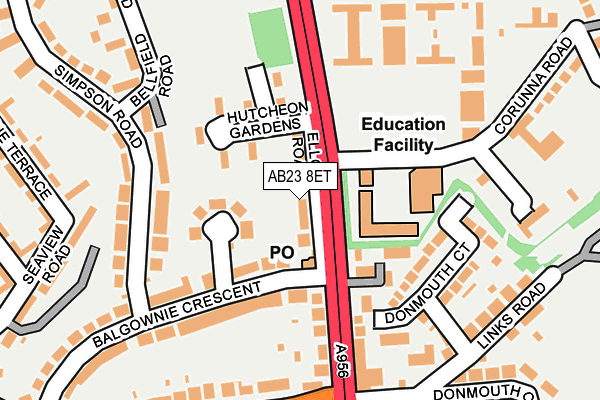 AB23 8ET map - OS OpenMap – Local (Ordnance Survey)