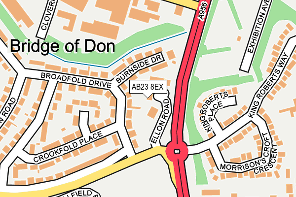 AB23 8EX map - OS OpenMap – Local (Ordnance Survey)